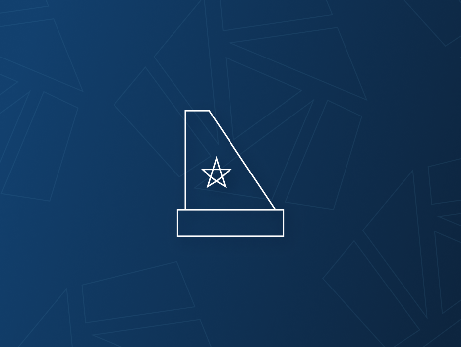 Award lined icon on blue gradient background