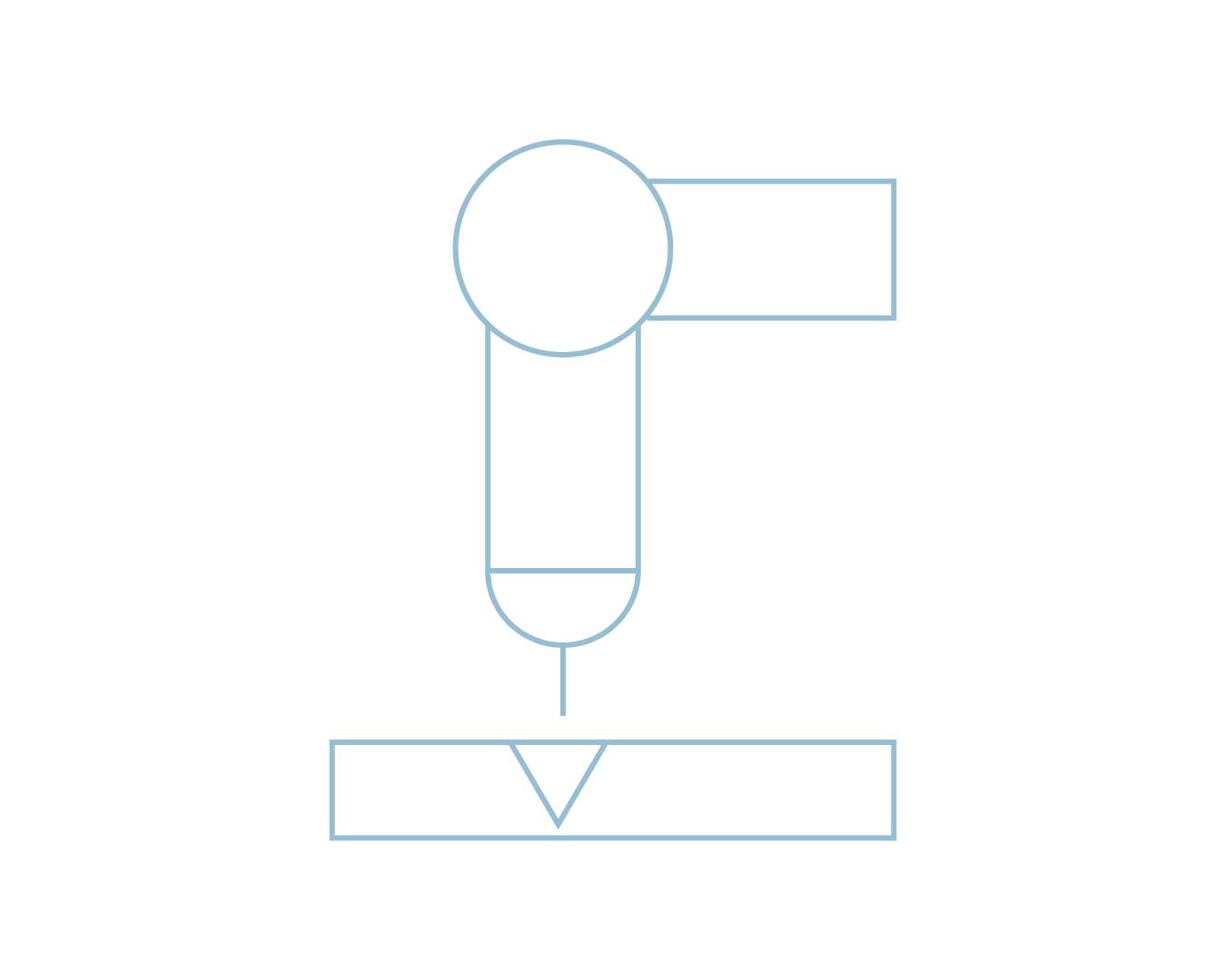 Manufacturing lined iconography in bue