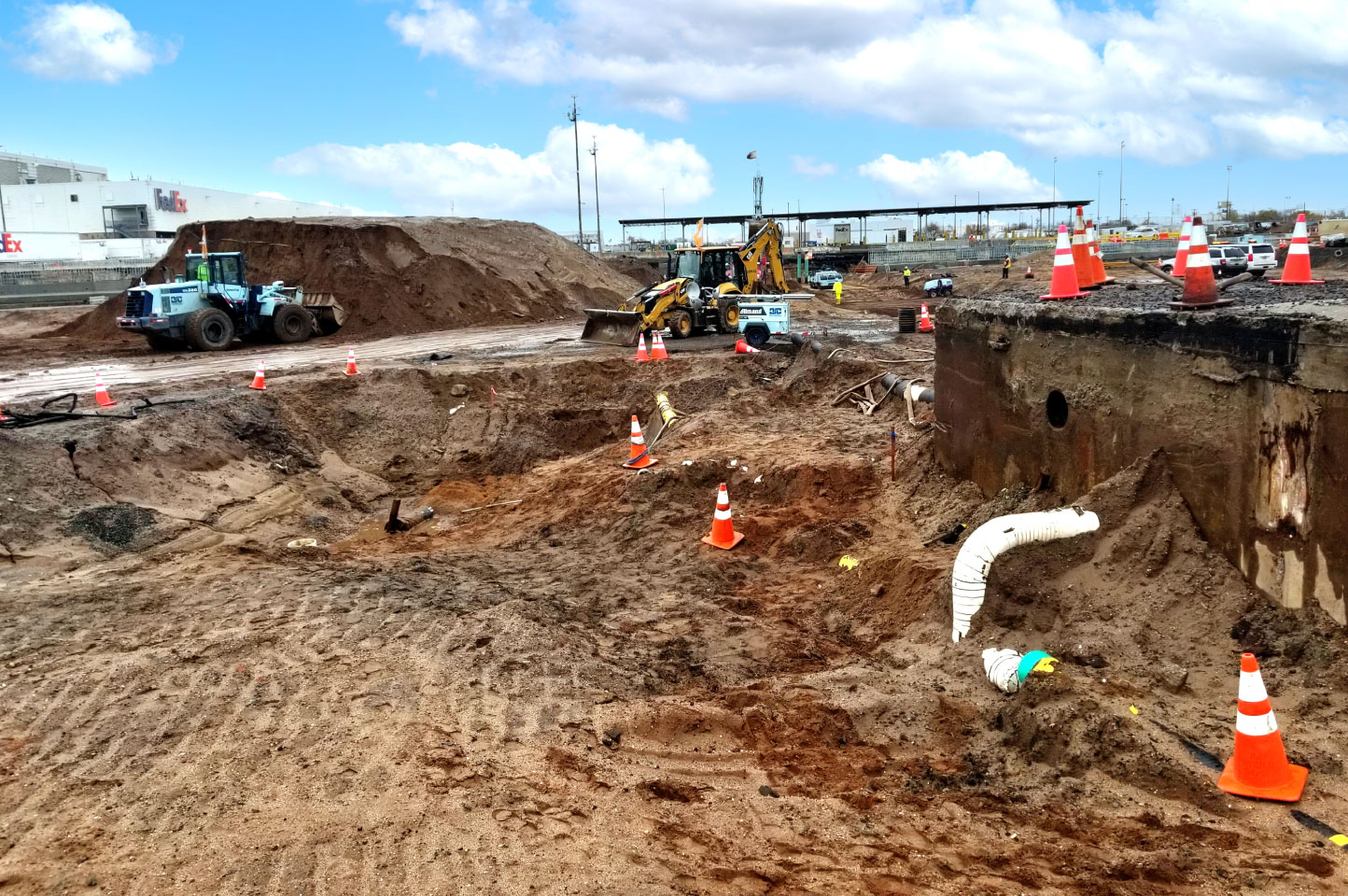 Impressed current cathodic protection construction, installation, testing and commissioning for two parallel jet fuel pipelines and a ductile iron pipe water line at Newark Airport, New Jersey. The project includes an impressed current deep well and an RMU system.