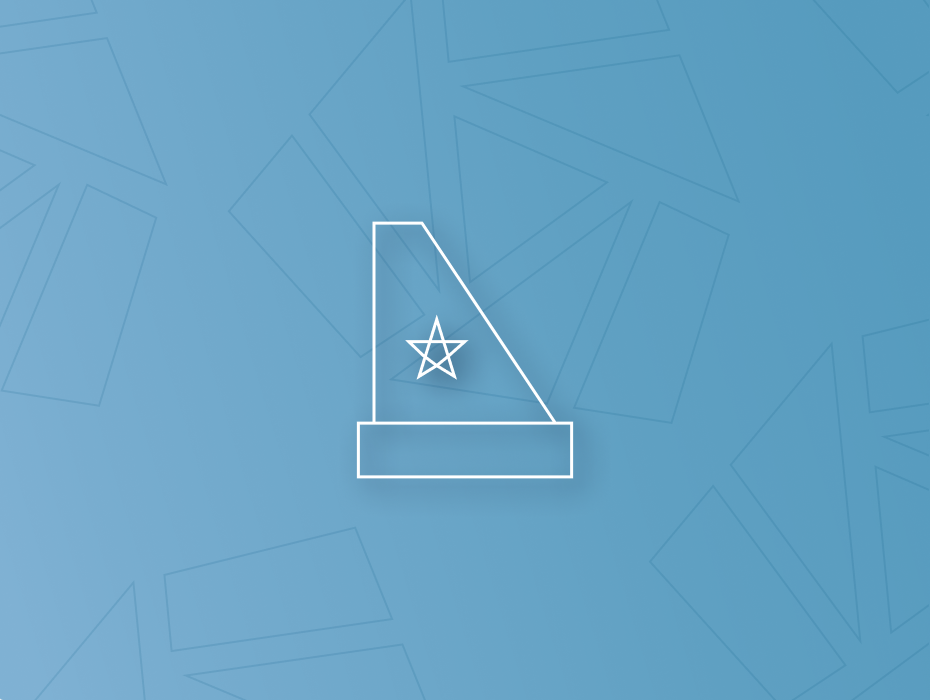 Award lined icon on light blue gradient background