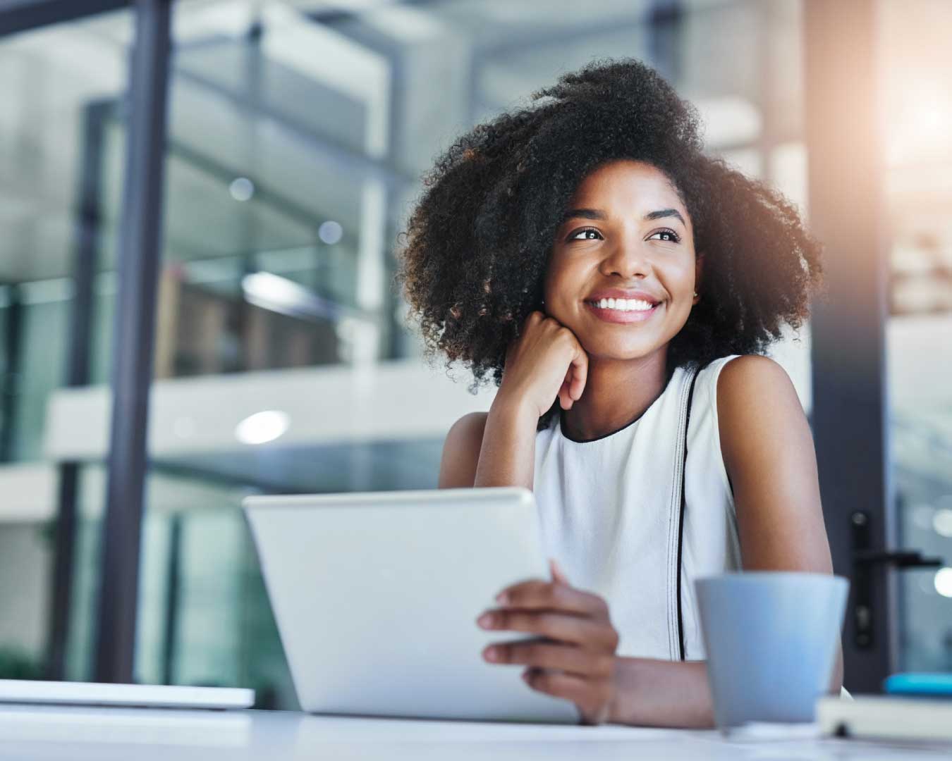 Cropped shot of an attractive young businesswoman working in her office